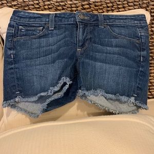 Paige Premium Denim Silver Lake Shorts with frayed legs. Size 27.